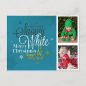 Cute Snowflake Kinder Familie Foto Kerstmis Feestdagenkaart (Voorkant)