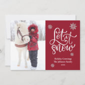 Cute Snowflake laat kerstfoto sneeuwen Feestdagenkaart (Voorkant)