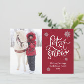 Cute Snowflake laat kerstfoto sneeuwen Feestdagenkaart (Staand voorkant)