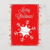 Cute Snowflake Merry Kerstry Briefkaart (Voorkant)