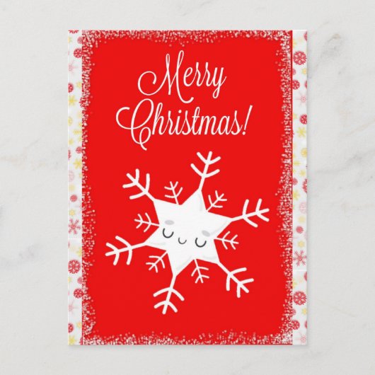 Cute Snowflake Merry Kerstry Briefkaart (Voorkant)