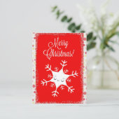 Cute Snowflake Merry Kerstry Briefkaart (Staand voorkant)