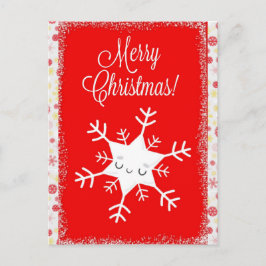 Cute Snowflake Merry Kerstry Briefkaart