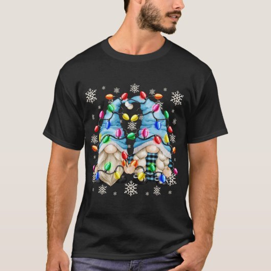 Cute Snowflake Pattern and kerstgrint Christm T-shirt (Voorkant)