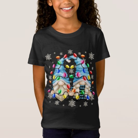 Cute Snowflake Pattern and kerstgrint Christm T-shirt (Voorkant)