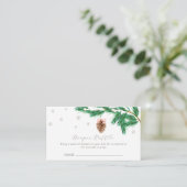 Cute Snowflake Pine cone Diaper Raffle Baby Shower Informatiekaartje (Staand voorkant)