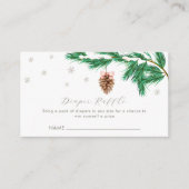 Cute Snowflake Pine cone Diaper Raffle Baby Shower Informatiekaartje (Voorkant)