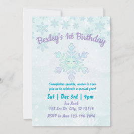 Cute Snowflake Special Year Birthday Kaart