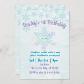 Cute Snowflake Special Year Birthday Kaart (Voorkant / Achterkant)
