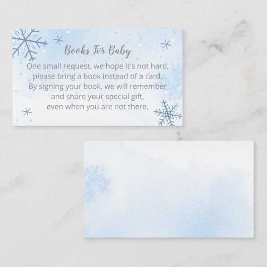 Cute Snowflakes Baby shower Books for Baby Enclo Informatiekaartje (Voorkant / Achterkant)