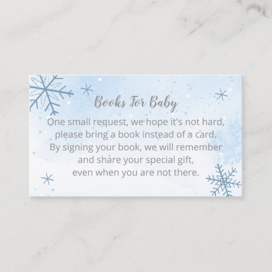 Cute Snowflakes Baby shower Books for Baby Enclo Informatiekaartje (Voorkant)