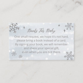 Cute Snowflakes Baby shower Books for Baby Informatiekaartje