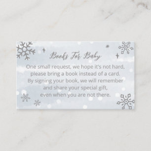 Cute Snowflakes Baby shower Books for Baby Informatiekaartje