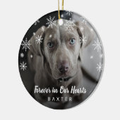 Cute Snowflakes Dog Foto Pet Memorial Keramisch Ornament (Links)