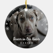 Cute Snowflakes Dog Foto Pet Memorial Keramisch Ornament (Achterkant)