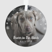 Cute Snowflakes Dog Foto Pet Memorial Ornament (achterkant)