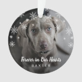 Cute Snowflakes Dog Foto Pet Memorial Ornament (voorkant)