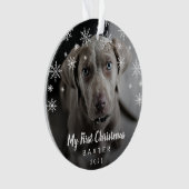 Cute Snowflakes Dog Foto van mijn eerste Kerstmis Ornament (voorkant)