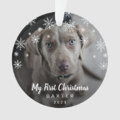 Cute Snowflakes Dog Foto van mijn eerste Kerstmis Ornament (voorkant)