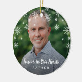 Cute Snowflakes Father Photo Memorial Keramisch Ornament (Links)
