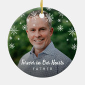 Cute Snowflakes Father Photo Memorial Keramisch Ornament (Achterkant)