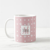 Cute Snowflakes Naam Monogram Initiaal Kerstmis Koffiemok (Links)