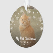 Cute Snowflakes Photo Cat my first Kerstmis Ornament (voorkant)