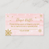 Cute Snowflakes Winter Baby shower Diaper Raffle Informatiekaartje (Voorkant)