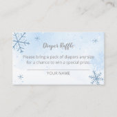 Cute Snowflakes Winter Baby shower Diaper Raffle Informatiekaartje (Voorkant)