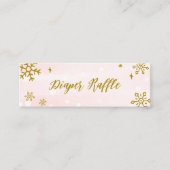 Cute Snowflakes Winter Baby shower Diaper Raffle Mini Visitekaartje (Voorkant)