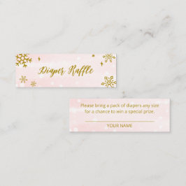 Cute Snowflakes Winter Baby shower Diaper Raffle Mini Visitekaartje