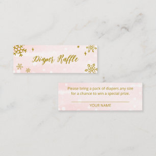 Cute Snowflakes Winter Baby shower Diaper Raffle Mini Visitekaartje