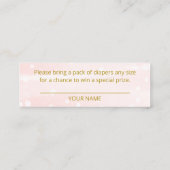 Cute Snowflakes Winter Baby shower Diaper Raffle Mini Visitekaartje (Achterkant)