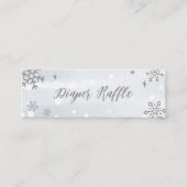 Cute Snowflakes Winter Baby shower Diaper Raffle Mini Visitekaartje (Voorkant)