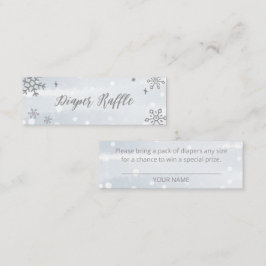 Cute Snowflakes Winter Baby shower Diaper Raffle Mini Visitekaartje