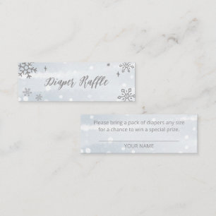 Cute Snowflakes Winter Baby shower Diaper Raffle Mini Visitekaartje