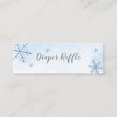 Cute Snowflakes Winter Baby shower Diaper Raffle Mini Visitekaartje (Voorkant)