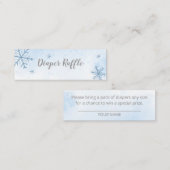 Cute Snowflakes Winter Baby shower Diaper Raffle Mini Visitekaartje (Voorkant / Achterkant)
