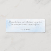 Cute Snowflakes Winter Baby shower Diaper Raffle Mini Visitekaartje (Achterkant)