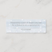 Cute Snowflakes Winter Baby shower Diaper Raffle Mini Visitekaartje (Achterkant)