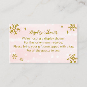 Cute Snowflakes Winter Baby shower Display Shower Informatiekaartje