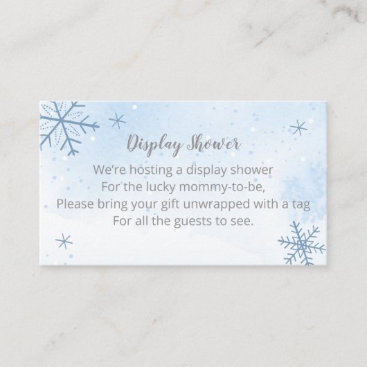 Cute Snowflakes Winter Baby shower Display Shower Informatiekaartje (Voorkant)