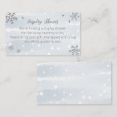 Cute Snowflakes Winter Baby shower Display Shower Informatiekaartje (Voorkant / Achterkant)