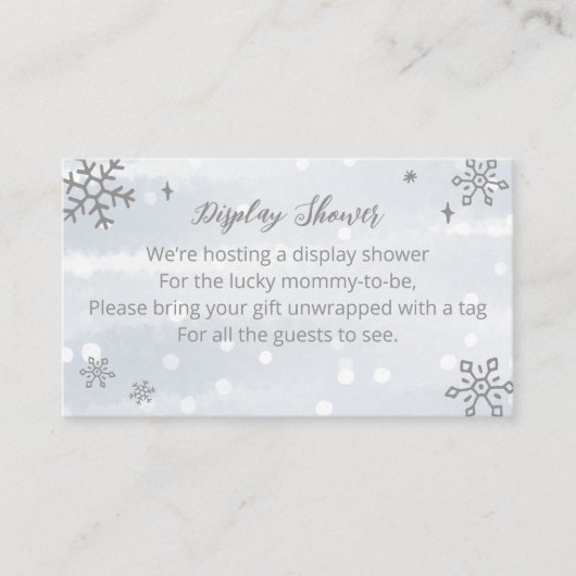 Cute Snowflakes Winter Baby shower Display Shower Informatiekaartje (Voorkant)
