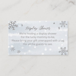 Cute Snowflakes Winter Baby shower Display Shower Informatiekaartje