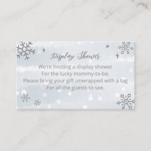 Cute Snowflakes Winter Baby shower Display Shower Informatiekaartje