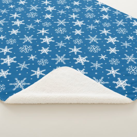 Cute snowflakes with dots blanket blue sherpa deken (3/4)