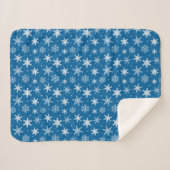Cute snowflakes with dots blanket blue sherpa deken (Voorkant (horizontaal))