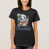 Cute Snowgirl Merry Christmas Lights Tee T-shirt (Voorkant)