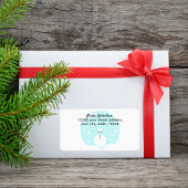 Cute Snowglobe Snowman Return Address Etiket